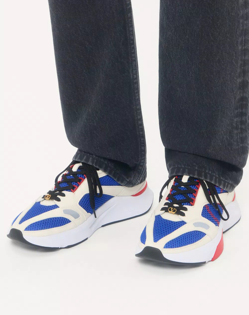 Demivee Trainer In Mesh Fabric With Suede Inserts