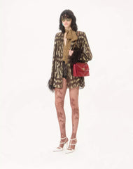 Valentino Garavani Djuna Medium Chain Bag In Suede And Nappa With Chevron Pattern