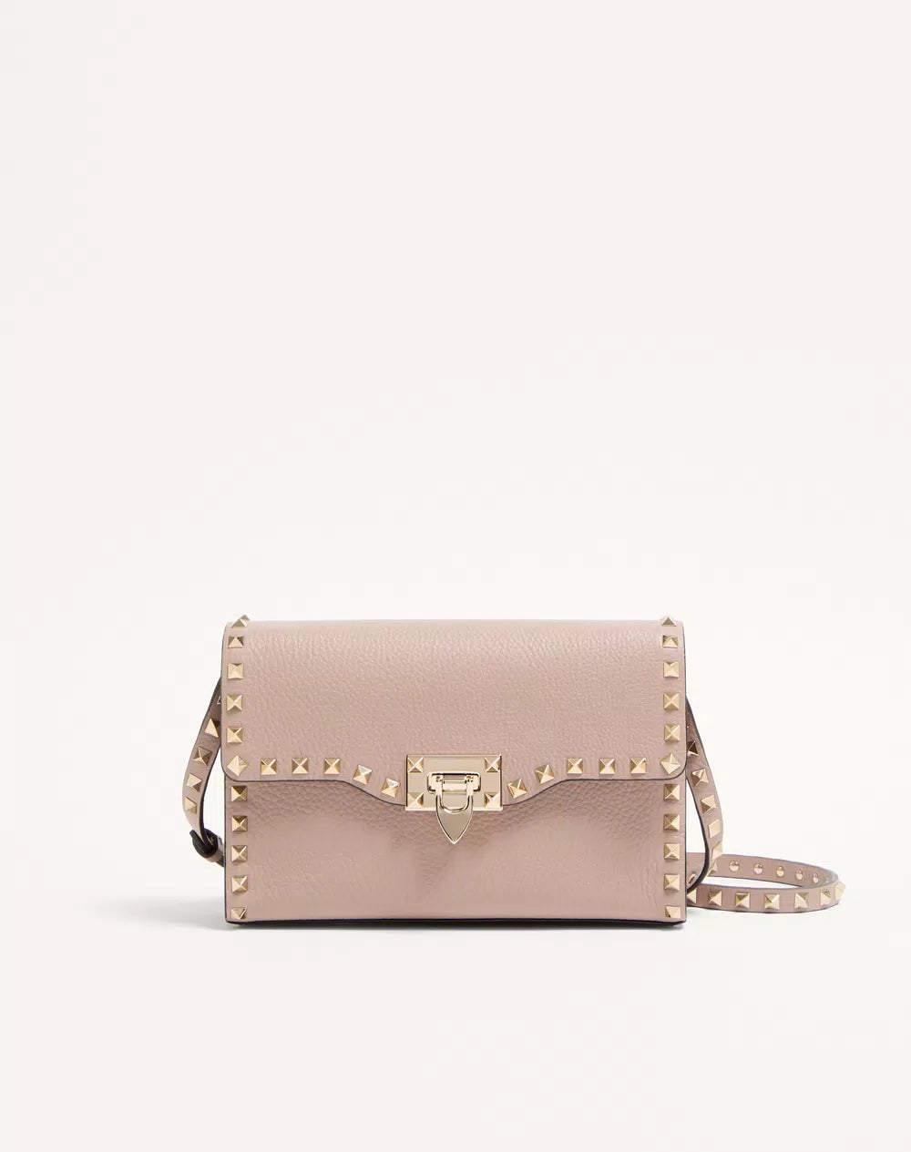 Small Rockstud Grainy Calfskin Crossbody Bag