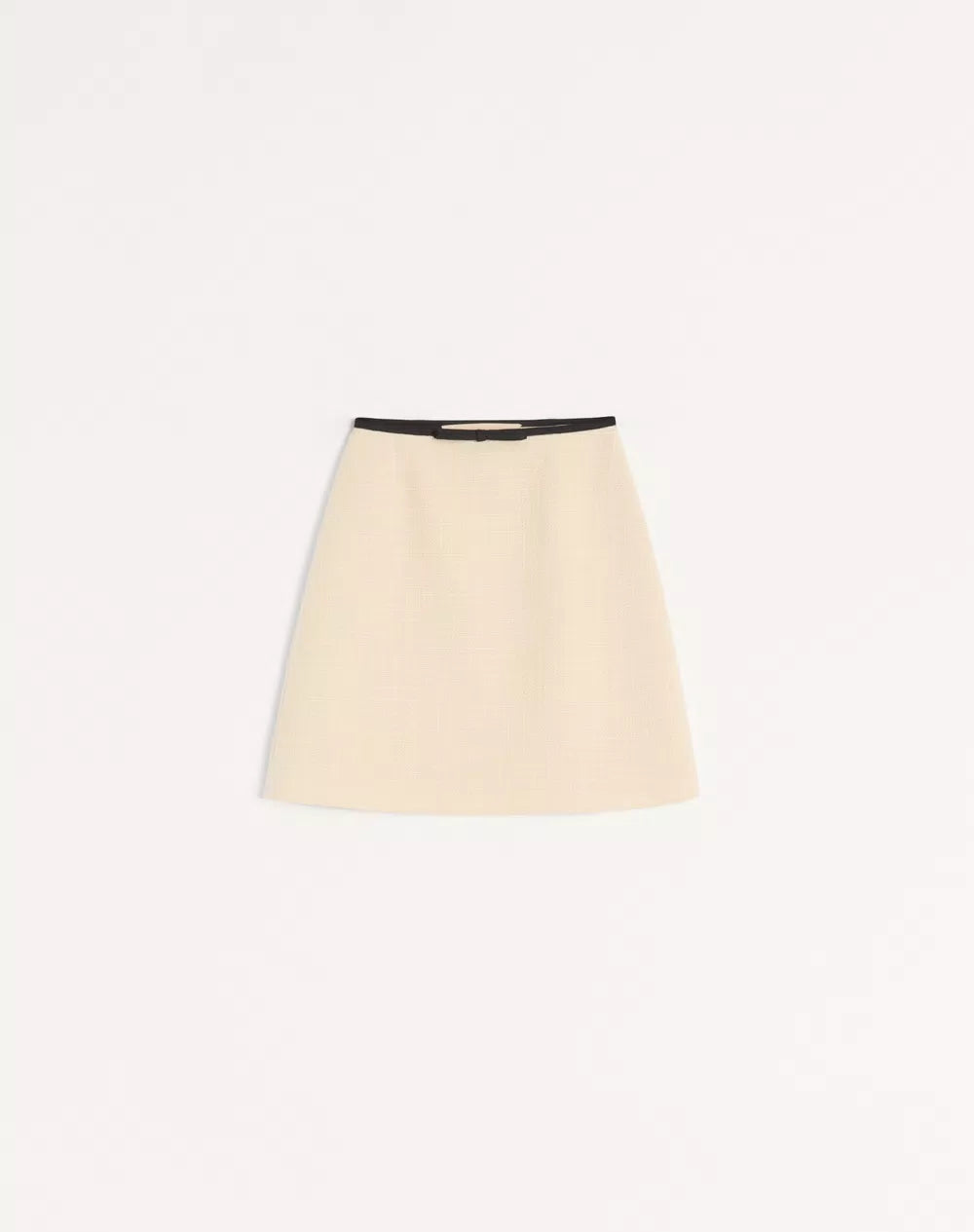 Plain Wool Tweed Short Skirt