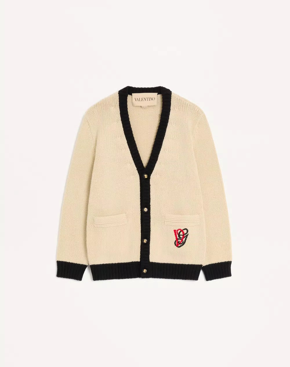 Valentino Wool Cardigan With Embroidered Vg