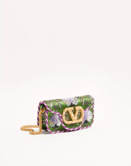 Valentino Garavani LocÃ² Small Embroidered Shoulder Bag With Jewel Logo