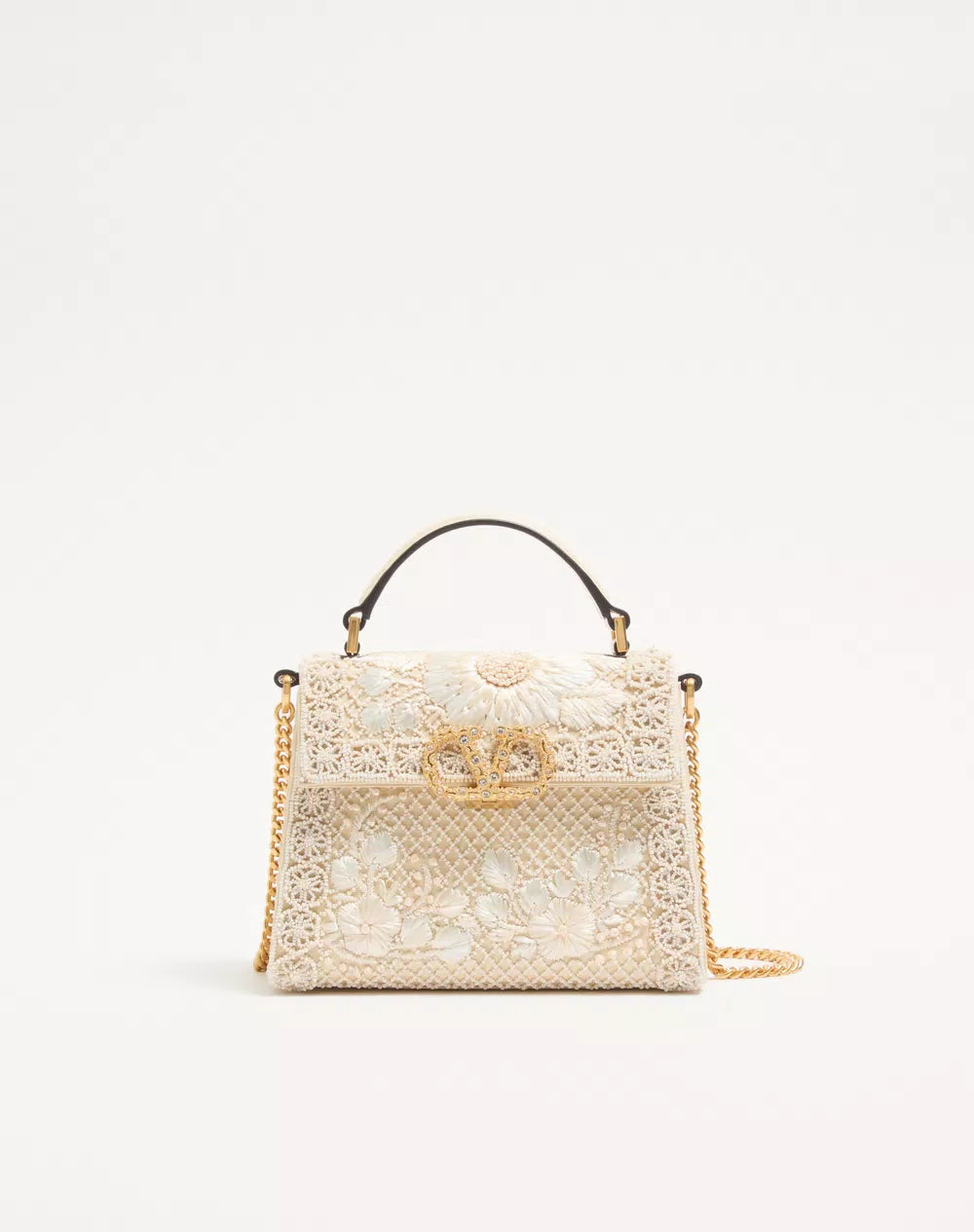 Valentino Garavani Mini Vsling Embroidered Handbag With Jewel Logo