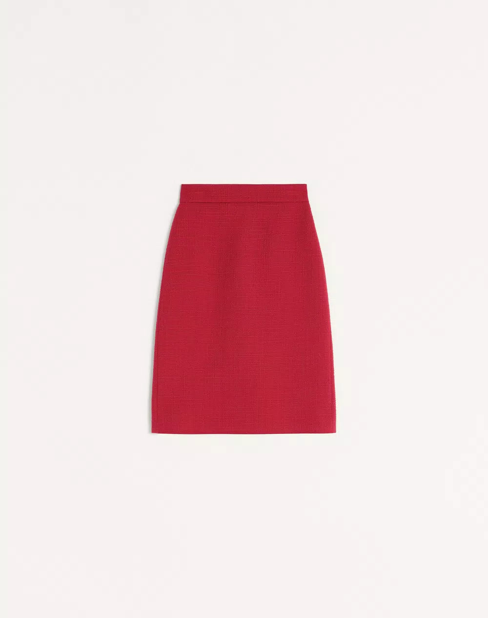 Plain Wool Tweed Midi Skirt