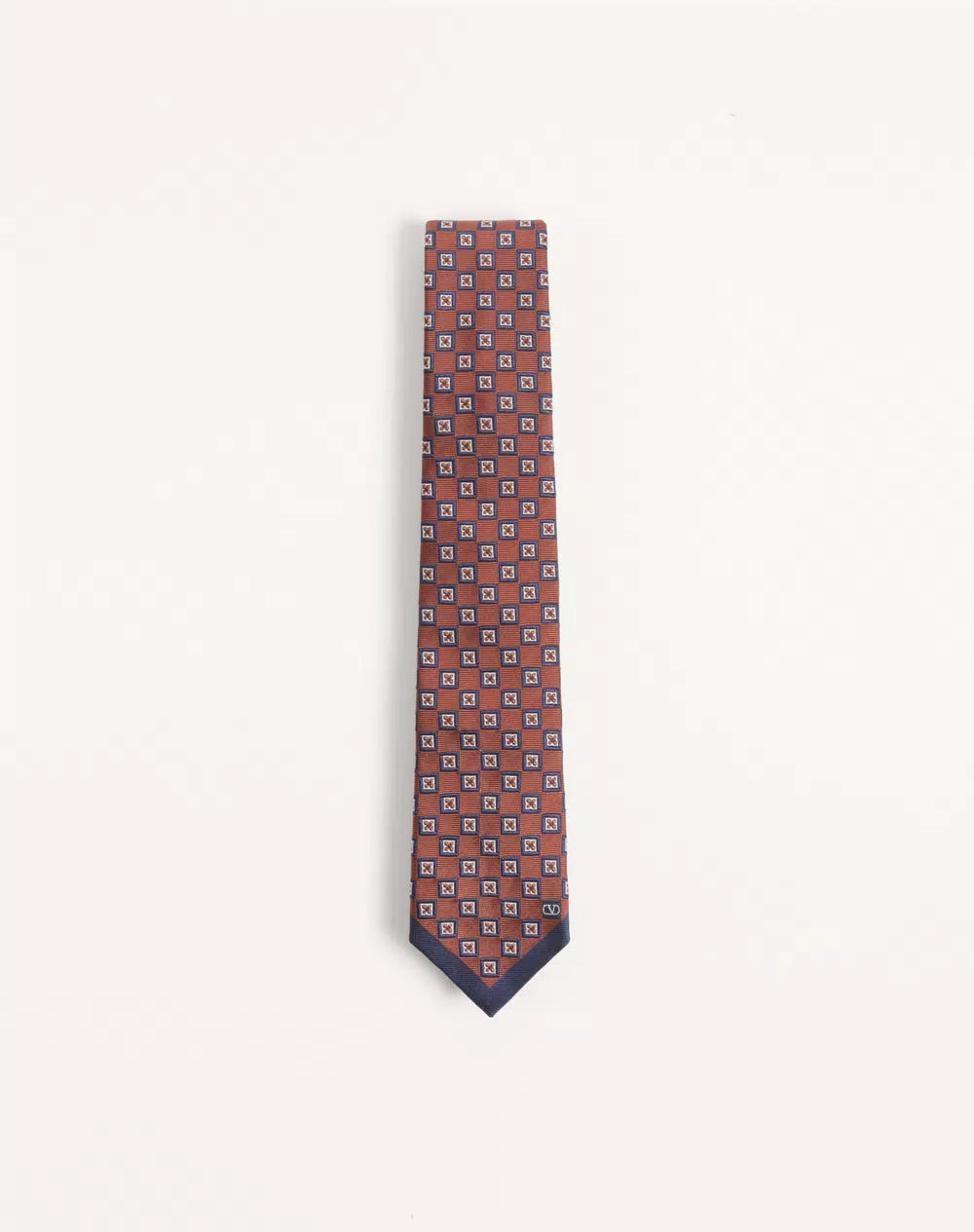 Valentie Jacquard Silk Tie With Geometric Pattern