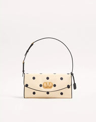 Valentino Garavani Devain Small Shoulder Bag In MoirÃ© Plus De Pois Fabric