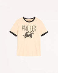 Valentino Cotton T-Shirt with Panther Print