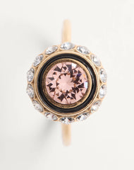 Vlogo Signature Ring In Metal, Enamel And Crystals