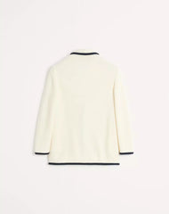 Single-Breasted Wool And Cotton Jacket With Torchon Piping