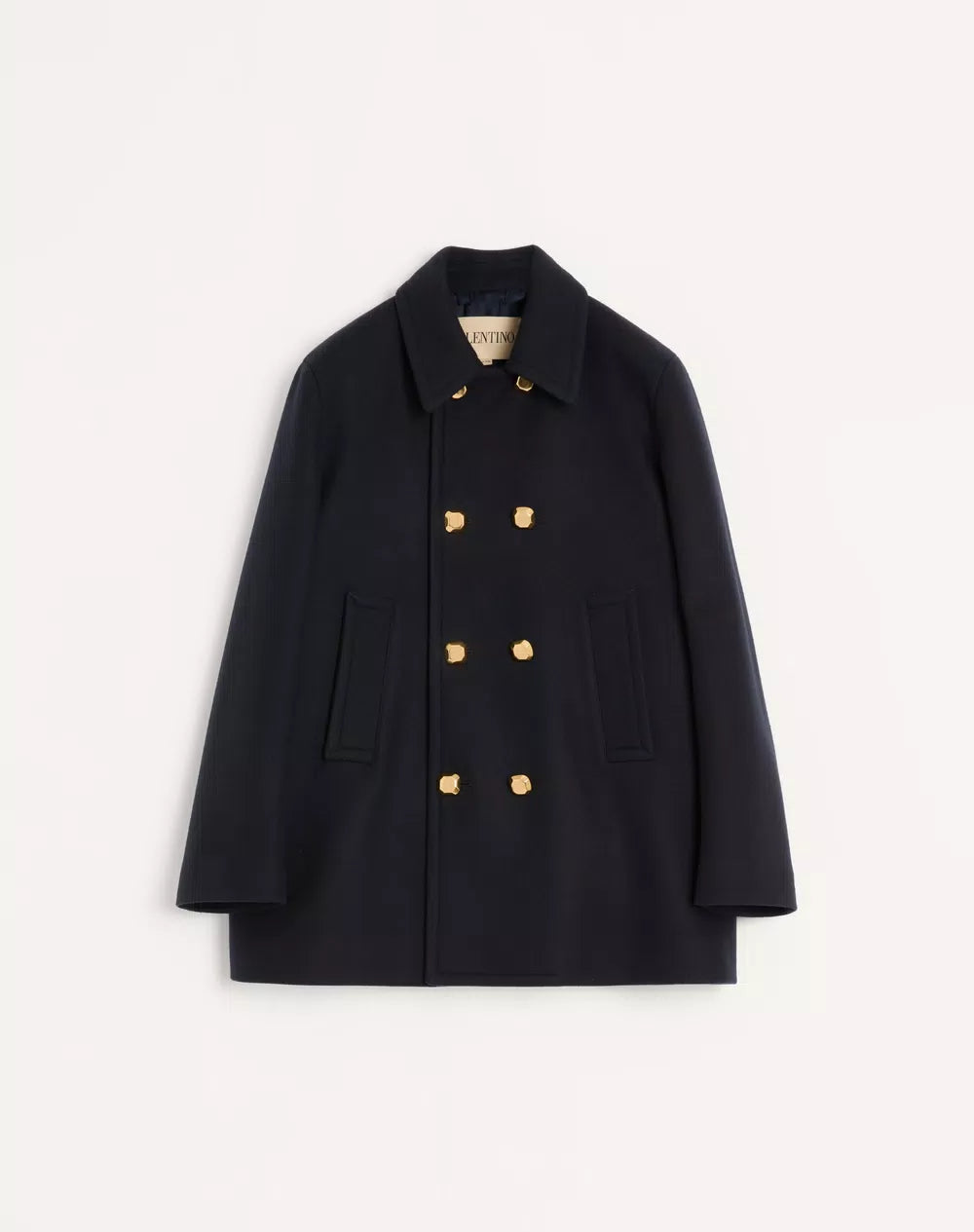 Valentino Double-Breasted Wool Felt Coat