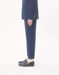 Wool Gabardine Trousers With Turn-Ups