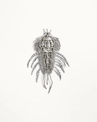 Valentino Les Glaces Brooch In Metal, Fabric And Crystals