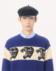 Valentino Wool Jumper With Jacquard Panther Pattern