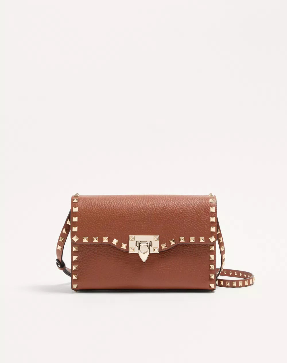 Small Rockstud Grainy Calfskin Crossbody Bag
