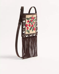 Valentino Garavani NellcÃ´te Small Shoulder Bag In Jacquard Raffia With Cherryfic Pattern