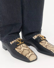VLogo Signature Kidskin And Python Loafer