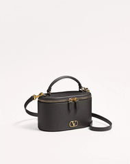 VLogo Signature Mini Vanity Bag In Grainy Calfskin