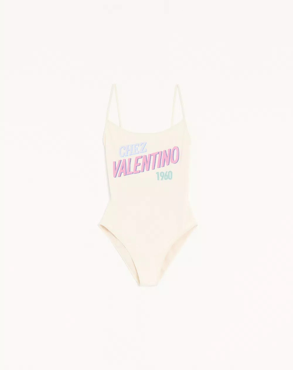 One-Piece Swimsuit With Chez Valentino 1960 Print