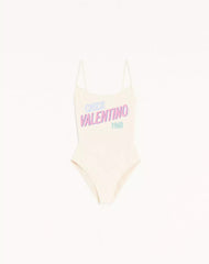 One-Piece Swimsuit With Chez Valentino 1960 Print