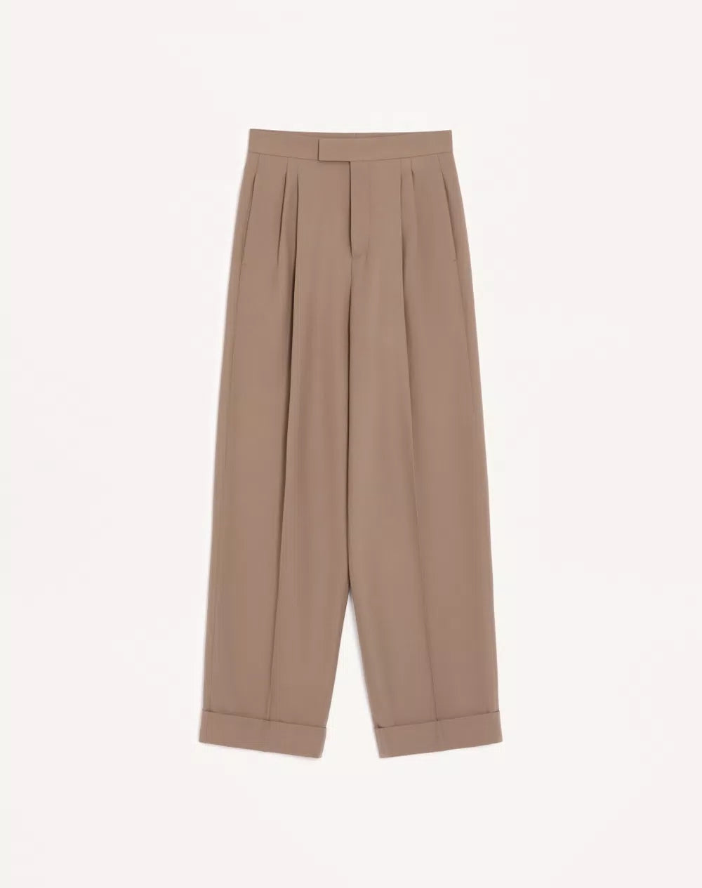 Valentino Cuffed Wool Trousers In NattÃ© Wool
