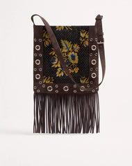 Valentino Garavani NellcÃ´te Shoulder Bag In Jacquard Fabric With Fringes