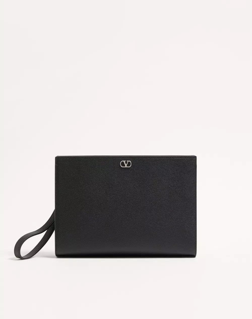 Valentino Garavani VLogo Signature Grainy Calfskin Pouch