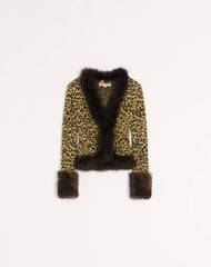 Jacquard Animal Print Lurex Knit Jacket