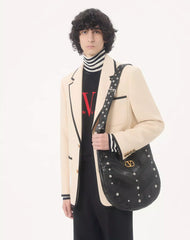 Valentino High-Neck Wool Jumper With VLogo Patch