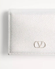 VLogo Signature Laminated Grainy Calfskin Wallet