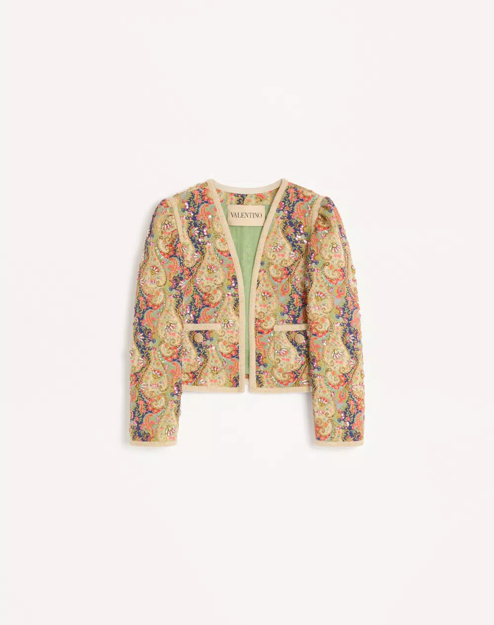 Piquet Jacket With Voyage Imaginaire Paisley Print