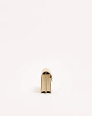 VLogo Signature Laminated Grainy Calfskin Wallet With Chain