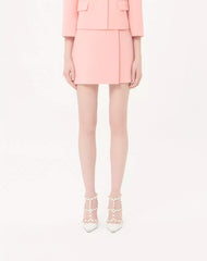 Mini Skirt In Wool Crepe