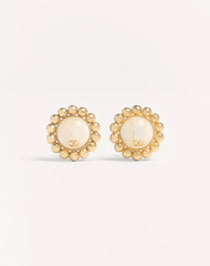 Pas Plus Metal And Pearl Earrings