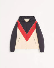 Nylon Hooded Windbreaker With VLogo Patch