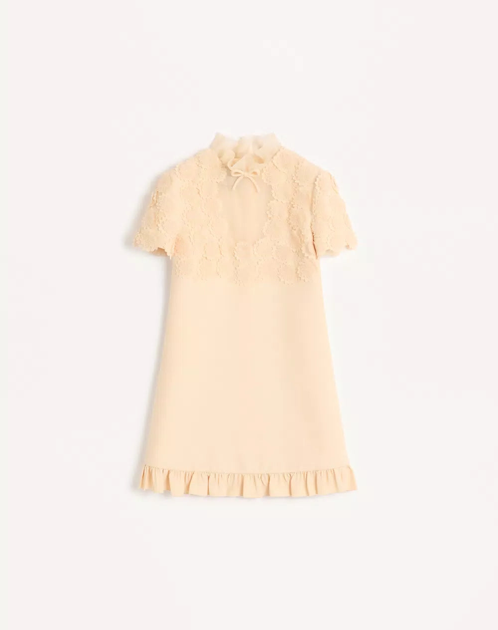 Embroidered Crepe Couture Short Dress