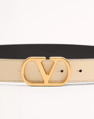 VLogo Signature Belt In Shiny Calfskin 30 Mm