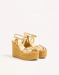 BriBri Wedge Sandal In Laminated Calfskin 120mm