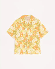 Valentino Cotton Bowling Shirt With Papier Floral Print