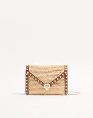 Mini Rockstud Raffia Shoulder Bag