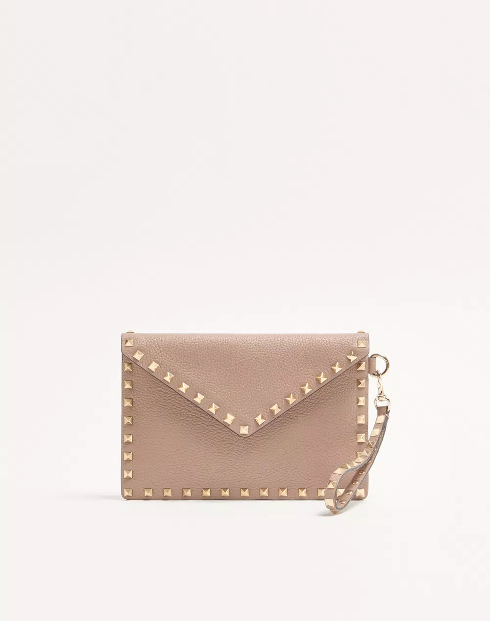 Rockstud Grainy Calfskin Pouch