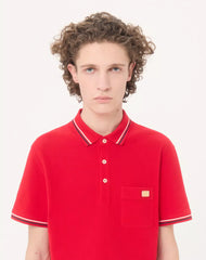 Cotton PiquÃ© Polo Shirt With VLogo Patch