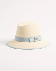 VLogo Signature Straw Hat With MoirÃ© Ribbon
