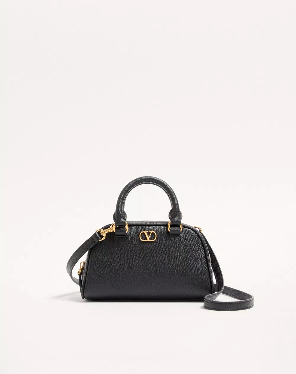 Mini VLogo Signature Bowling Bag In Grainy Calfskin