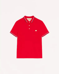 Cotton PiquÃ© Polo Shirt With VLogo Patch