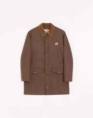 Valentino Waxed Cotton Coat With VLogo Patch