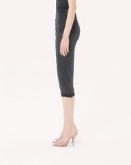 Lurex Knit Midi Skirt