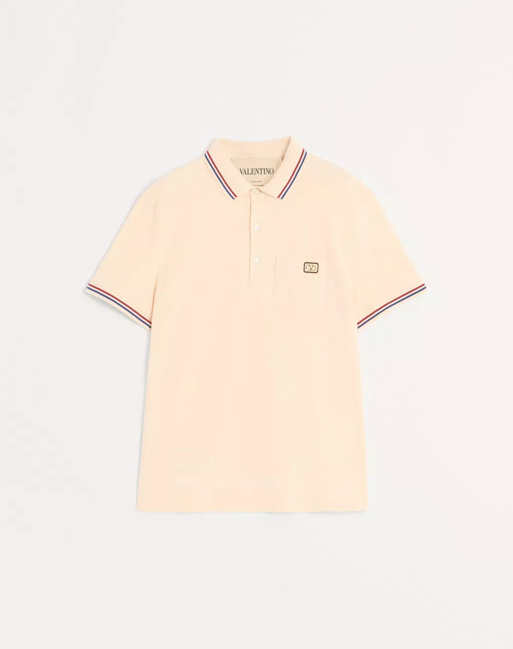 Cotton PiquÃ© Polo Shirt With VLogo Patch
