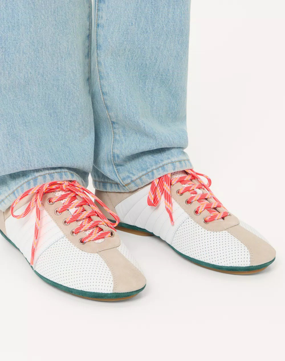 Strikie Trainer In Perforated Nappa And Suede