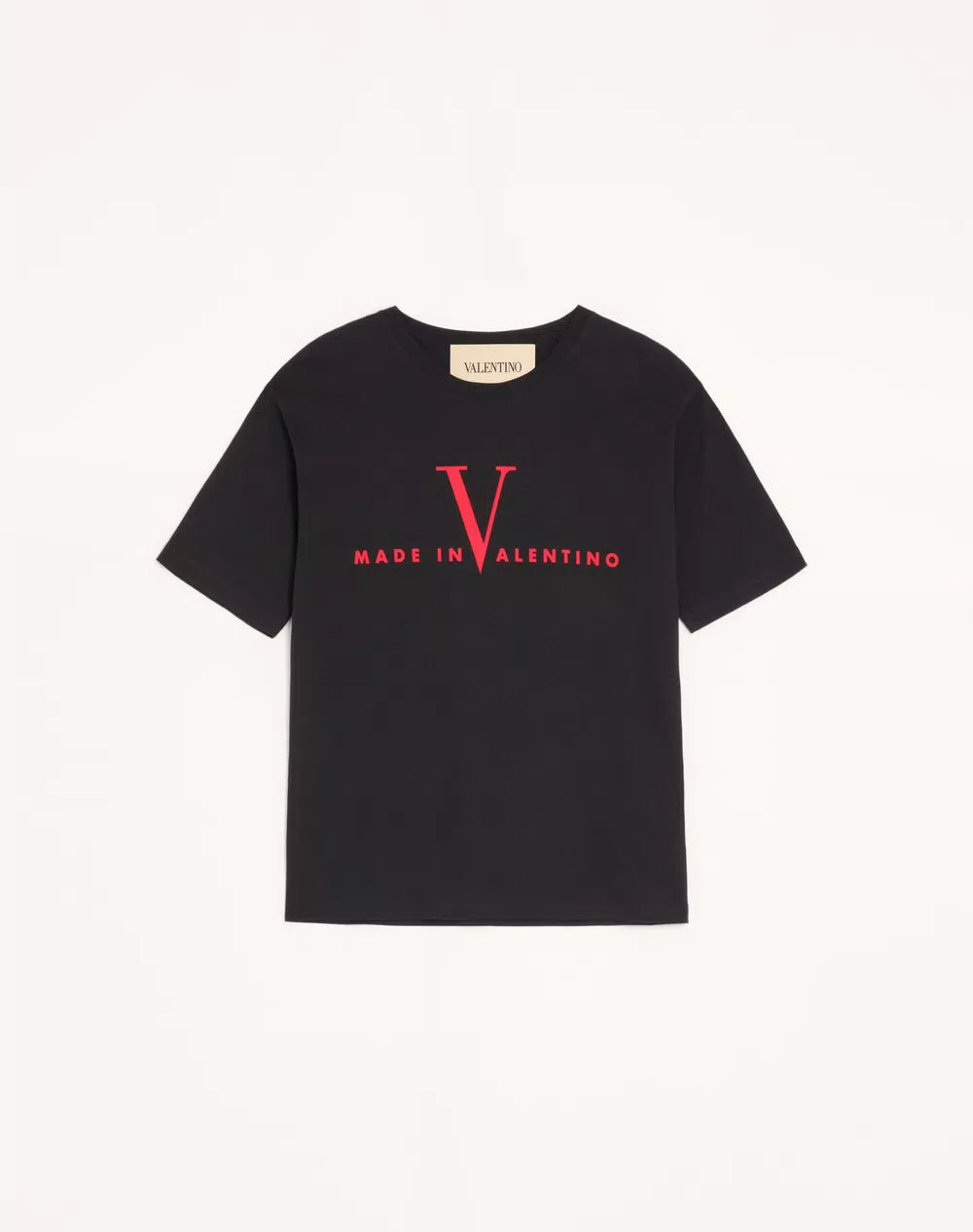 Valentino Cotton T-Shirt With Made In Valentino Print