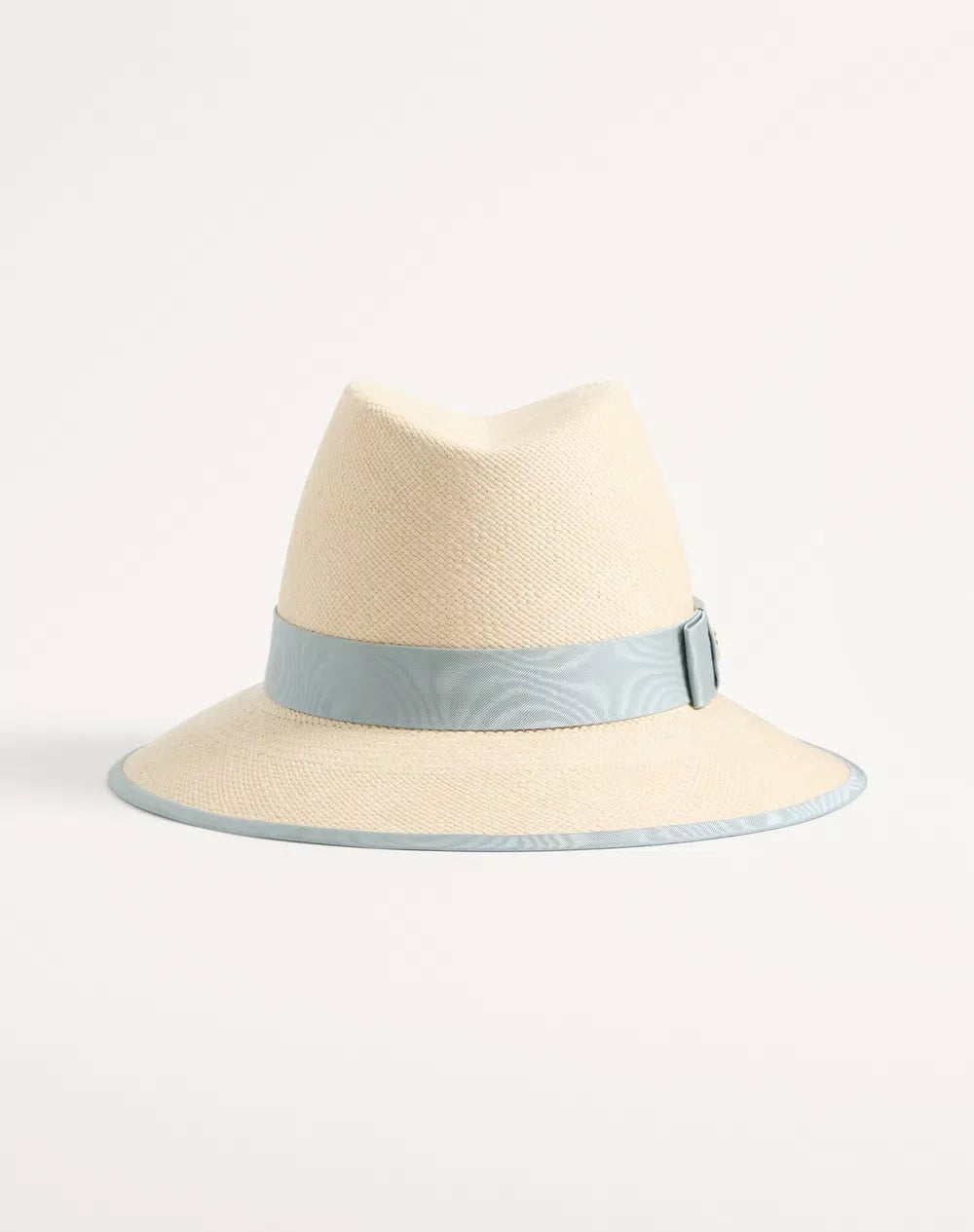 VLogo Signature Straw Hat With MoirÃ© Ribbon